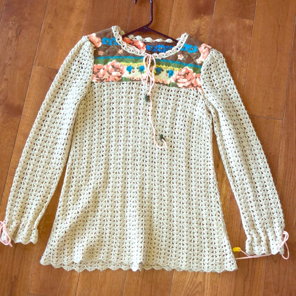 FREE PEOPLE knitted dress with wool collar accent